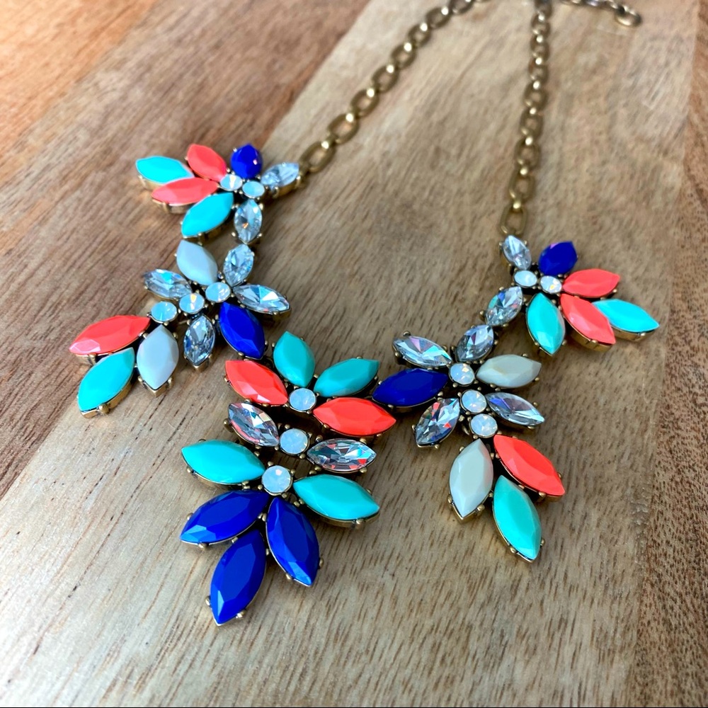J. Crew | Statement Necklace - Blue/Aqua/Coral